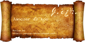 Janczer Ákos névjegykártya