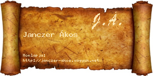 Janczer Ákos névjegykártya