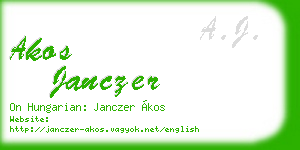 akos janczer business card